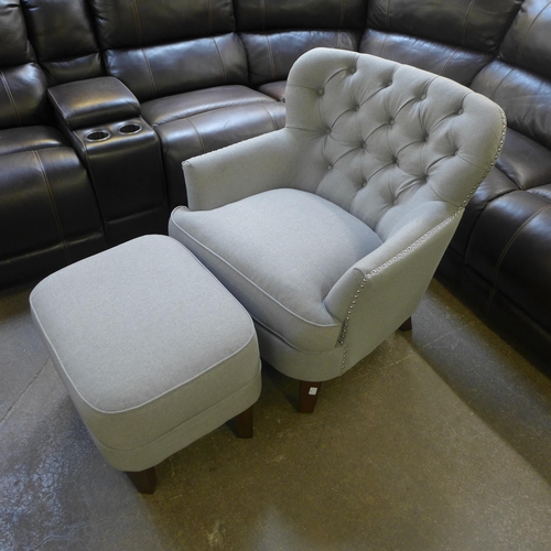 1505 - A Home Meridian Brittany accent chair and stool, original RRP £374.99 + vat (4180-40) *This lot is s... 