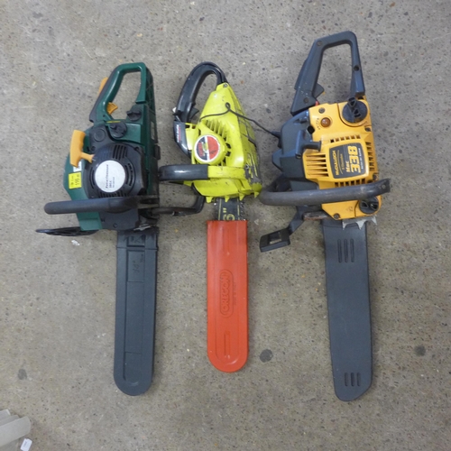 2004 - Three Petrol chainsaws, comprising one McCulloch, one Partner and one unbranded model