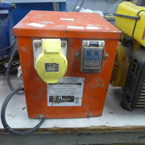 2020 - A Defender 3kva 110v transformer - failed electrical safety test due to cable showing - sold as scra... 