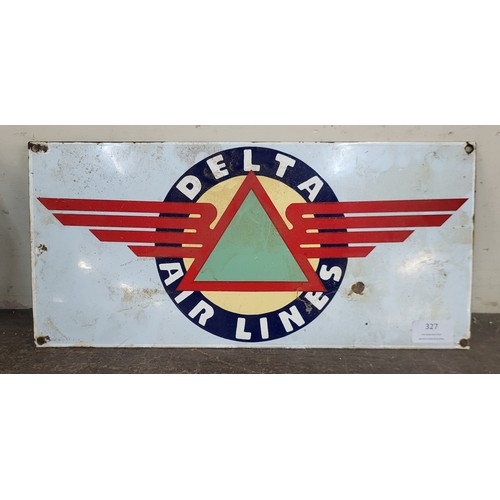 327 - An enamelled metal Delta Airlines advertising sign