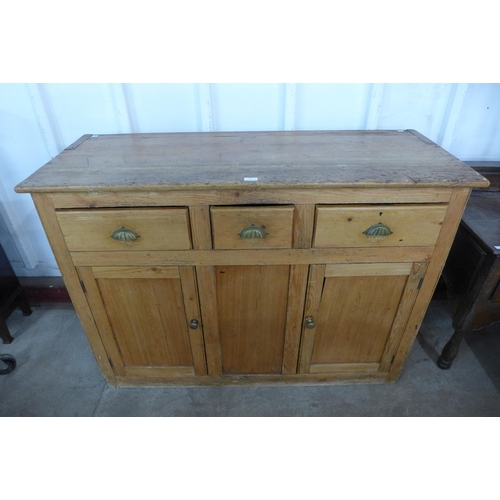 119 - A Victorian pine farmhouse kitchen dresser