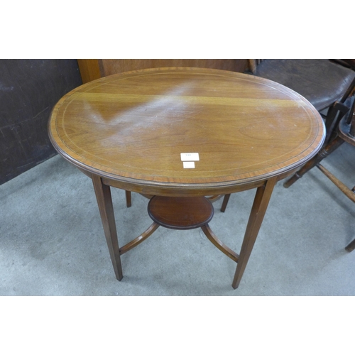 140 - An Edward VII inlaid mahogany oval occasional table