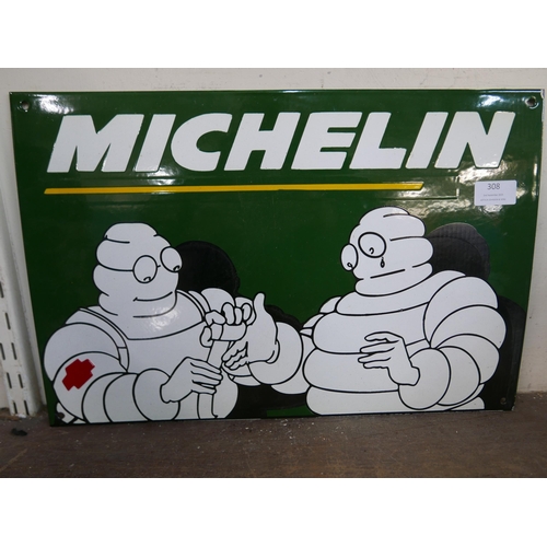 308 - An enamelled metal Michelin advertising sign