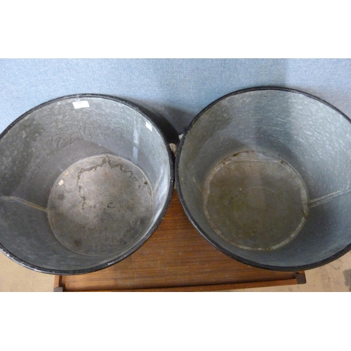 319 - Two galvanised drinks/beer coolers