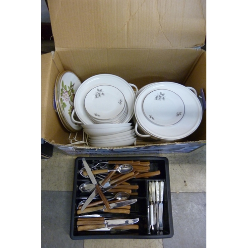 330 - Assorted china including Aynsley and a quantity of Sanenwood flatware