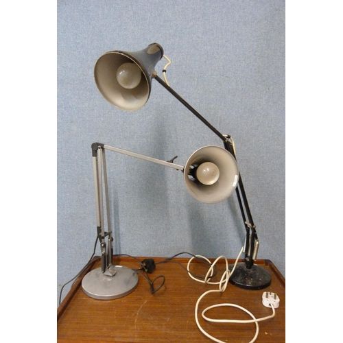 345 - Two metal anglepoise desk lamps