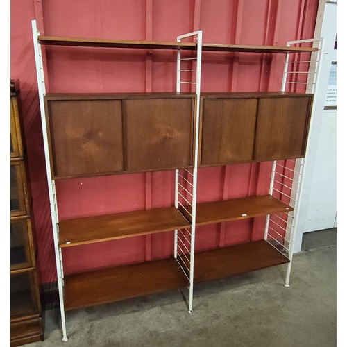 1 - A Staples teak and white metal Ladderax room divider