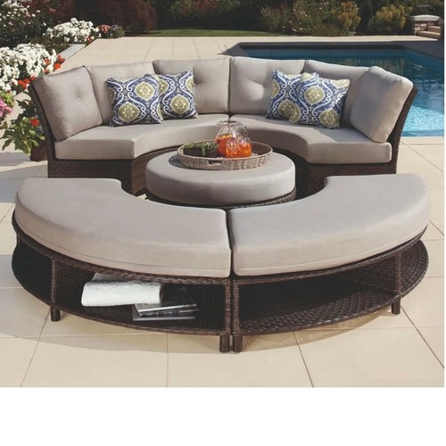 1316 - An Agio Fresno 5 piece modular woven seating set, original RRP £2083.33 + vat - damaged back leg on ... 