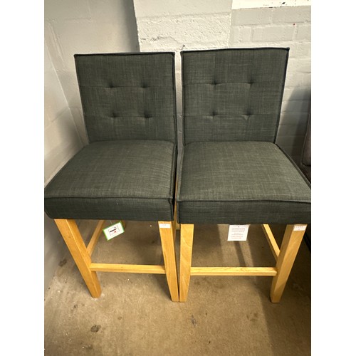 1351 - A pair of Raven dark grey bar stools