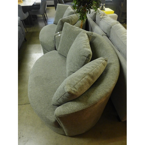 1366 - Light grey fabric swivel chair, original RRP £441.66 + VAT (4178-15) *This lot is subject to Vat