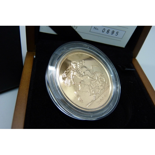 1000 - The Royal Mint 2009 UK £5 Gold Brilliant Uncirculated Sovereign, No. 0695