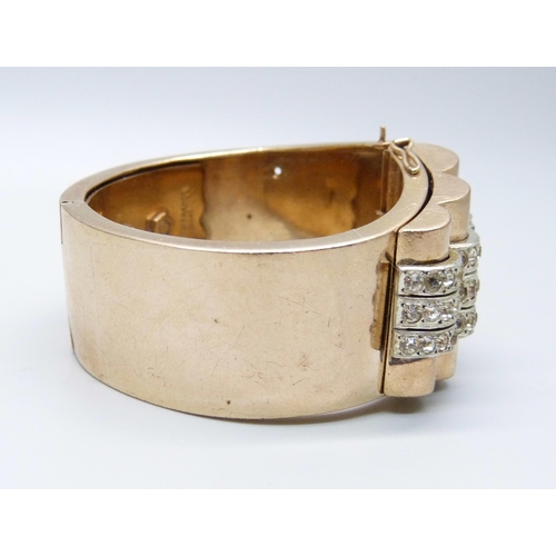 1017 - A French Art Deco bracelet, marked 'made in France, Depose'