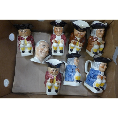 1063 - A collection of seven Toby jugs and a limited edition Tony Wood character jug