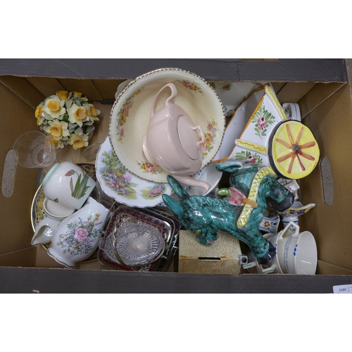 1085 - Two boxes of assorted china, etc. **PLEASE NOTE THIS LOT IS NOT ELIGIBLE FOR POSTING AND PACKING**