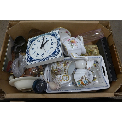 1085 - Two boxes of assorted china, etc. **PLEASE NOTE THIS LOT IS NOT ELIGIBLE FOR POSTING AND PACKING**