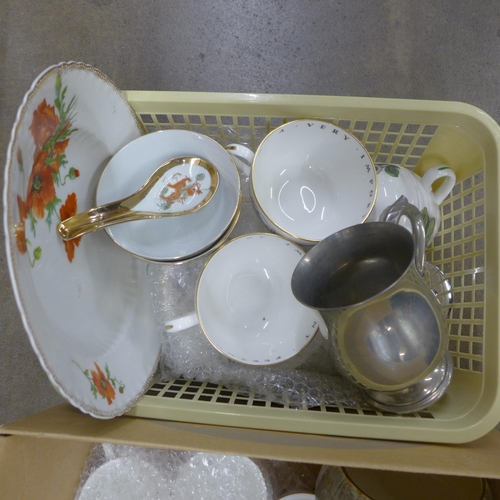 1095 - A collection of assorted china, Royal Worcester Evesham, Royal Doulton, an Anne Page bowl, etc. **PL... 