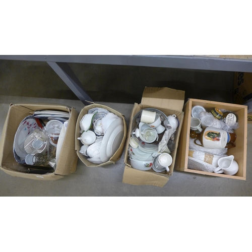 1097 - Four boxes of assorted china **PLEASE NOTE THIS LOT IS NOT ELIGIBLE FOR POSTING AND PACKING**