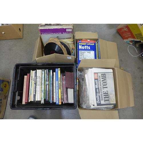 1099 - A box of books on Nottingham and West Bridgford, a box of annuals, football related, Nottingham Fore... 