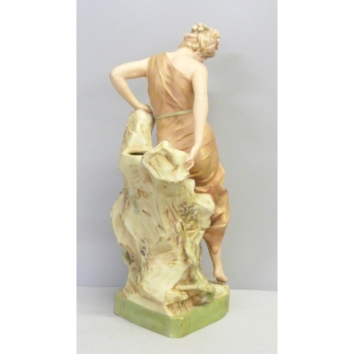 603 - A Royal Dux figural spill vase/holder, 38cm