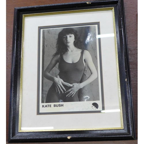 612 - A Kate Bush signed EMI promotional card display signed 'To Kevin keep Smiling, Love Kate Bush'