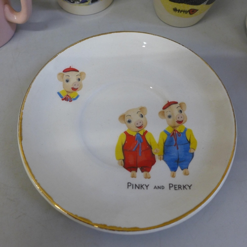 660 - Nursery ware china including Pinky and Perky cup and saucer
