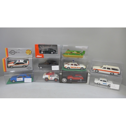 667 - Corgi, Schuco, Gama and other die-cast model vehicles including hovercraft, emergency service vehicl... 