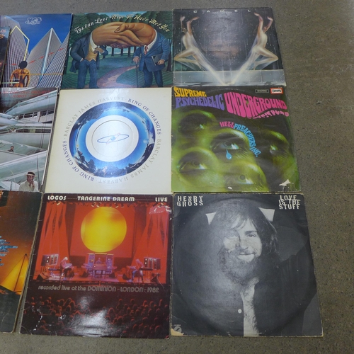 704 - Twelve mainly Prog Rock LP records including Yes, Adam Parsons, Tangerine Dream, Barclay James Harve... 