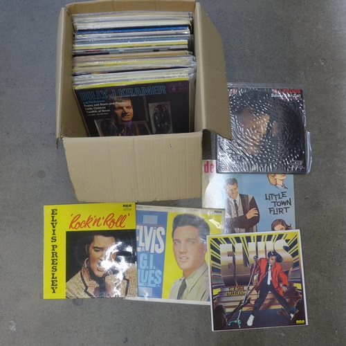 707 - 1960s LP records, Elvis, Billy Fury, Buddy Holly, etc., approximately 60 in total