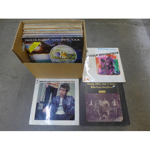 711 - LP records, prog rock and folk, Neil Young, Crosby, Stills, Nash and Young, Bob Dylan, etc., 25 in t... 