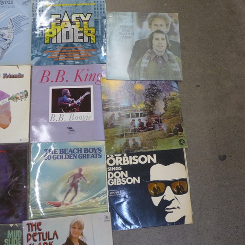 714 - Fifteen LP records of 1960s artists including The Beatles, The Byrds, B.B. King, Scott Walker, etc.