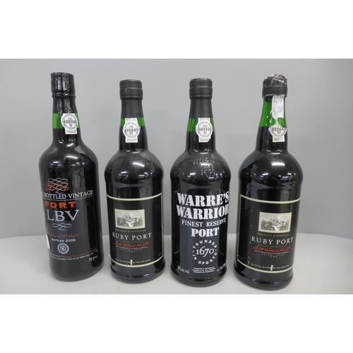 780 - Four bottles of port