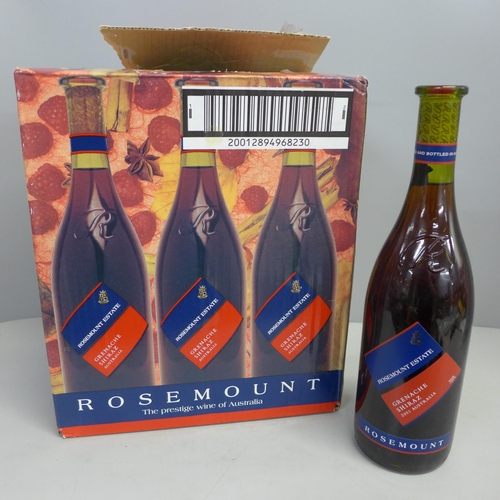 781 - Six bottles of 2001 South African Rosemount Grenache Shiraz red wine