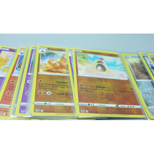 803 - 76 Reverse holographic Pokemon cards, Silver Tempest including Black Star rares, pack fresh in prote... 