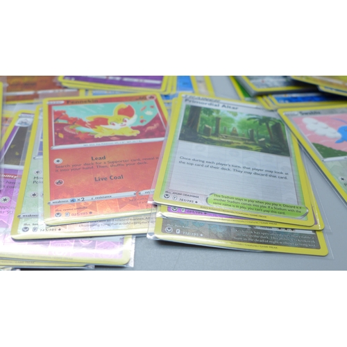 803 - 76 Reverse holographic Pokemon cards, Silver Tempest including Black Star rares, pack fresh in prote... 