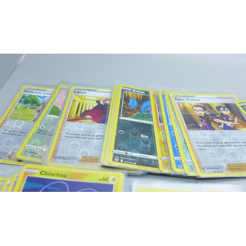 805 - 76 Reverse holographic Pokemon cards, Silver Tempest including Black Star rares, pack fresh in prote... 