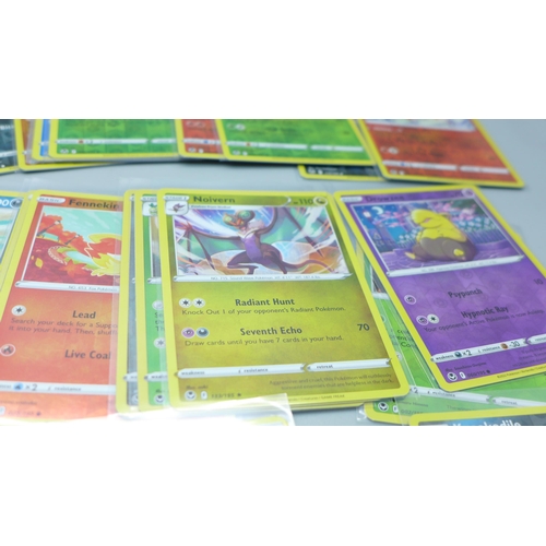 805 - 76 Reverse holographic Pokemon cards, Silver Tempest including Black Star rares, pack fresh in prote... 