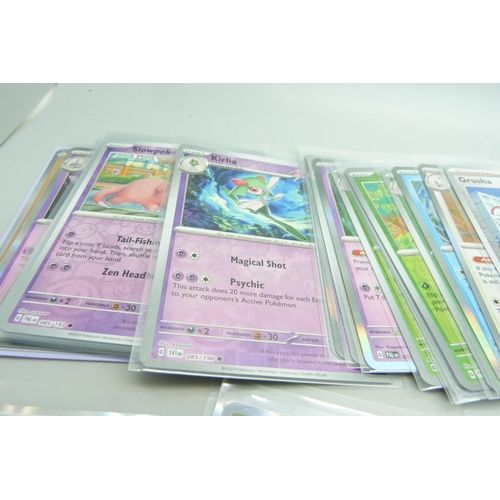 807 - 79 Holo and reverse holo Pokemon cards, sets Paldea, Evolved and Scarlet & Violet including some jap... 