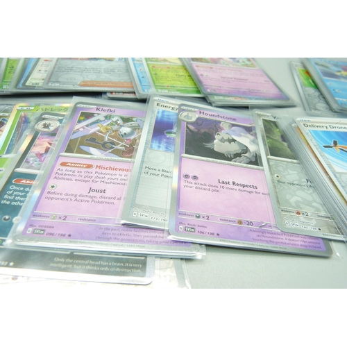 807 - 79 Holo and reverse holo Pokemon cards, sets Paldea, Evolved and Scarlet & Violet including some jap... 