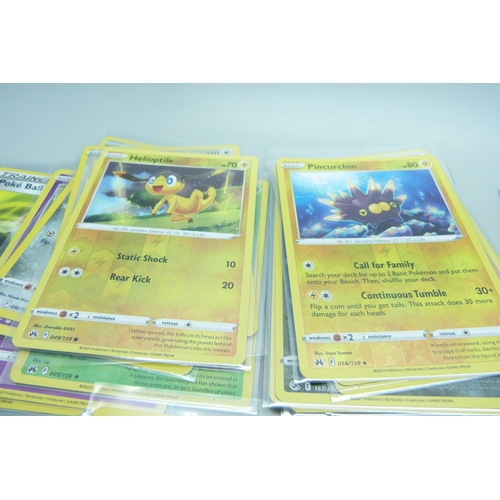 808 - Over 50 holo and reverse holo Pokemon cards from sets Scarlet and Violet, Evolving Skies, etc., holo... 