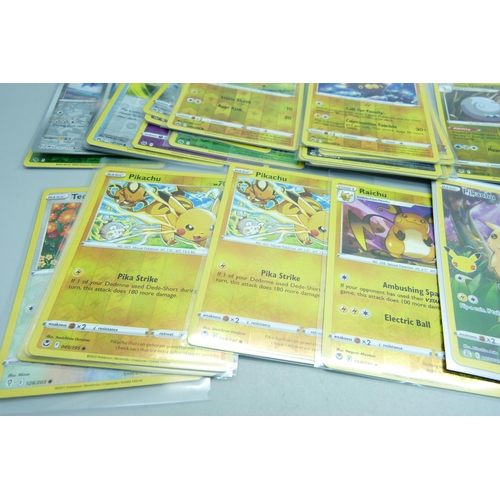 808 - Over 50 holo and reverse holo Pokemon cards from sets Scarlet and Violet, Evolving Skies, etc., holo... 