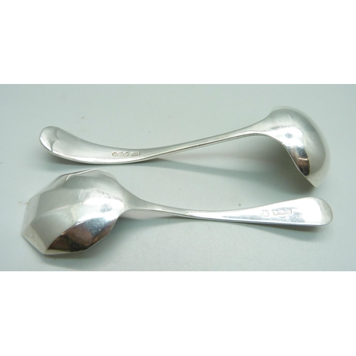 809 - Two silver sauce ladles, one by Viners, 48g, 12cm