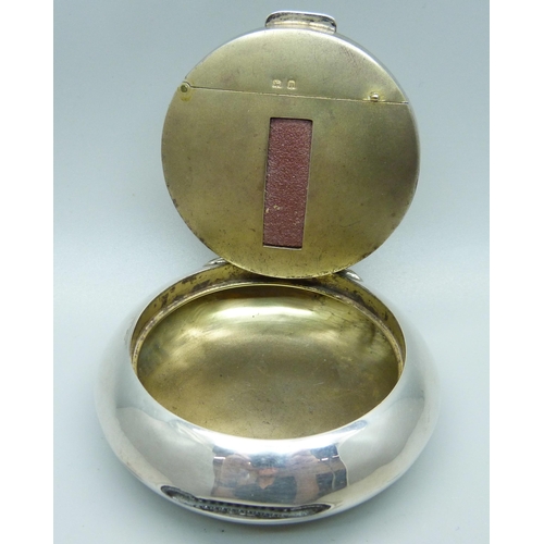 831 - A silver tobacco and vesta case combination, Birmingham 1912, Wilmot Manufacturing Co., with monogra... 