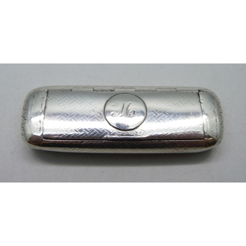 832 - A George III silver snuff box, London 1806, 68mm