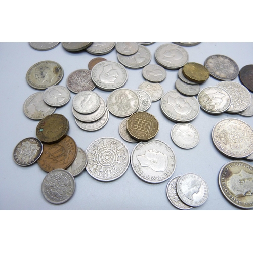 849 - A collection of British coinage, including some silver, 47g of 1920 to 1946 coins and one 1912 silve... 