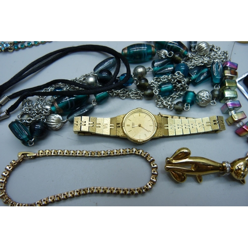 852 - Jewellery including Agatha, Liz Clairbourne, a lady's Seiko wristwatch, etc.