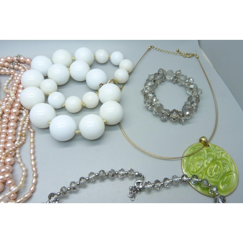 855 - Two Past Times jewellery sets, matching crystal necklace and bracelet and another crystal necklace, ... 