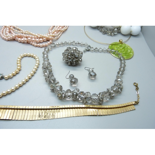 855 - Two Past Times jewellery sets, matching crystal necklace and bracelet and another crystal necklace, ... 