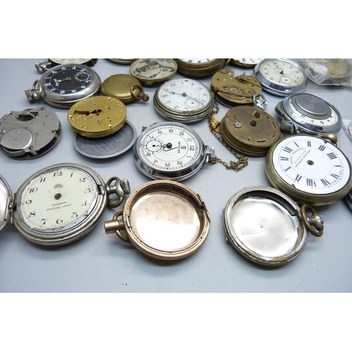 875 - A collection of pocket watches and pocket watch movements, a/f