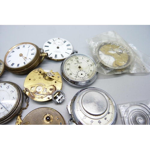 875 - A collection of pocket watches and pocket watch movements, a/f