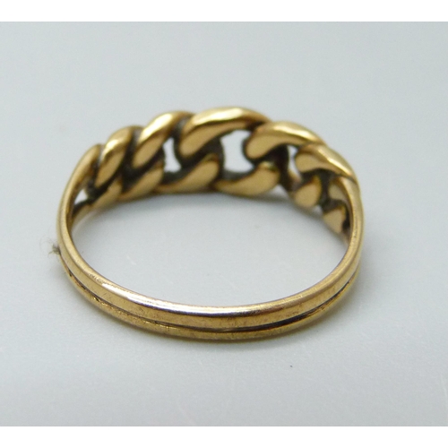 915 - A late Victorian 18ct gold knot ring, Birmingham 1898, 3.1g, M